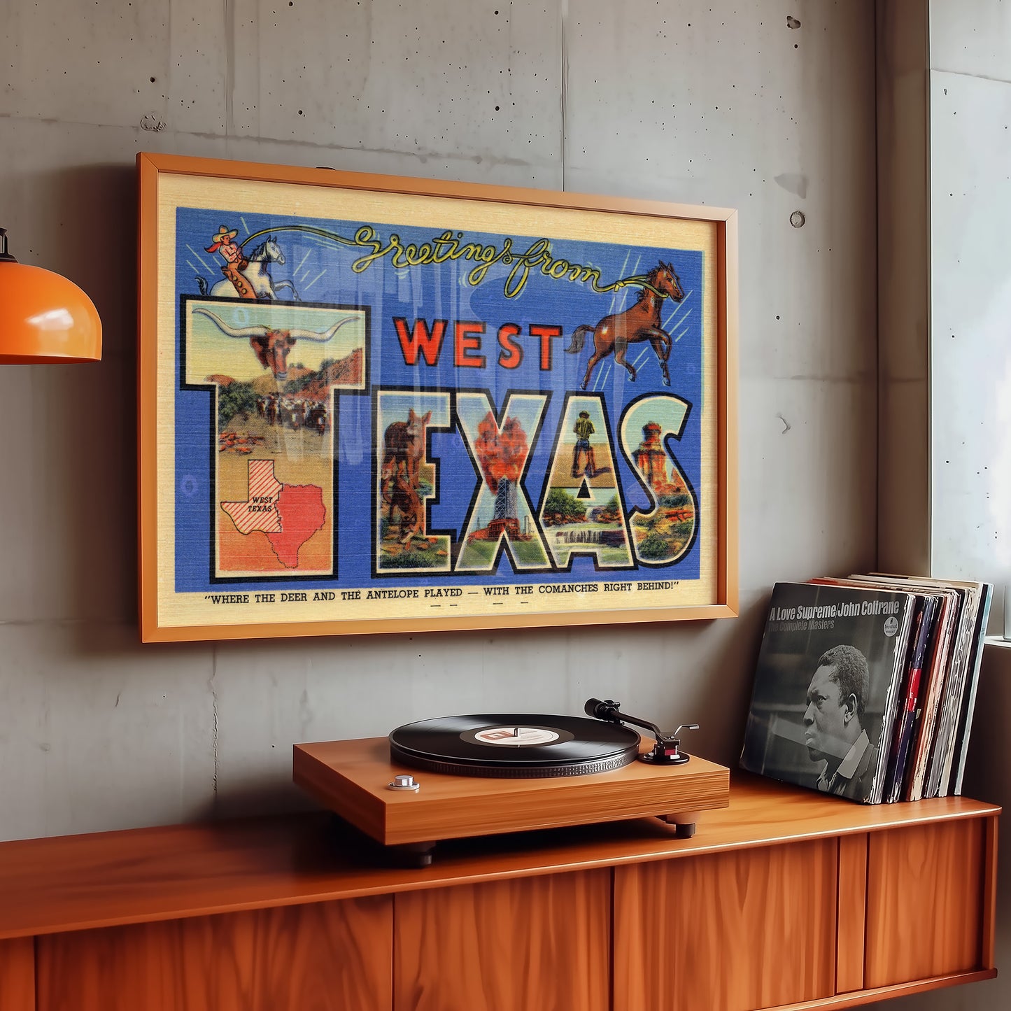 West Texas Vintage Postcard Print