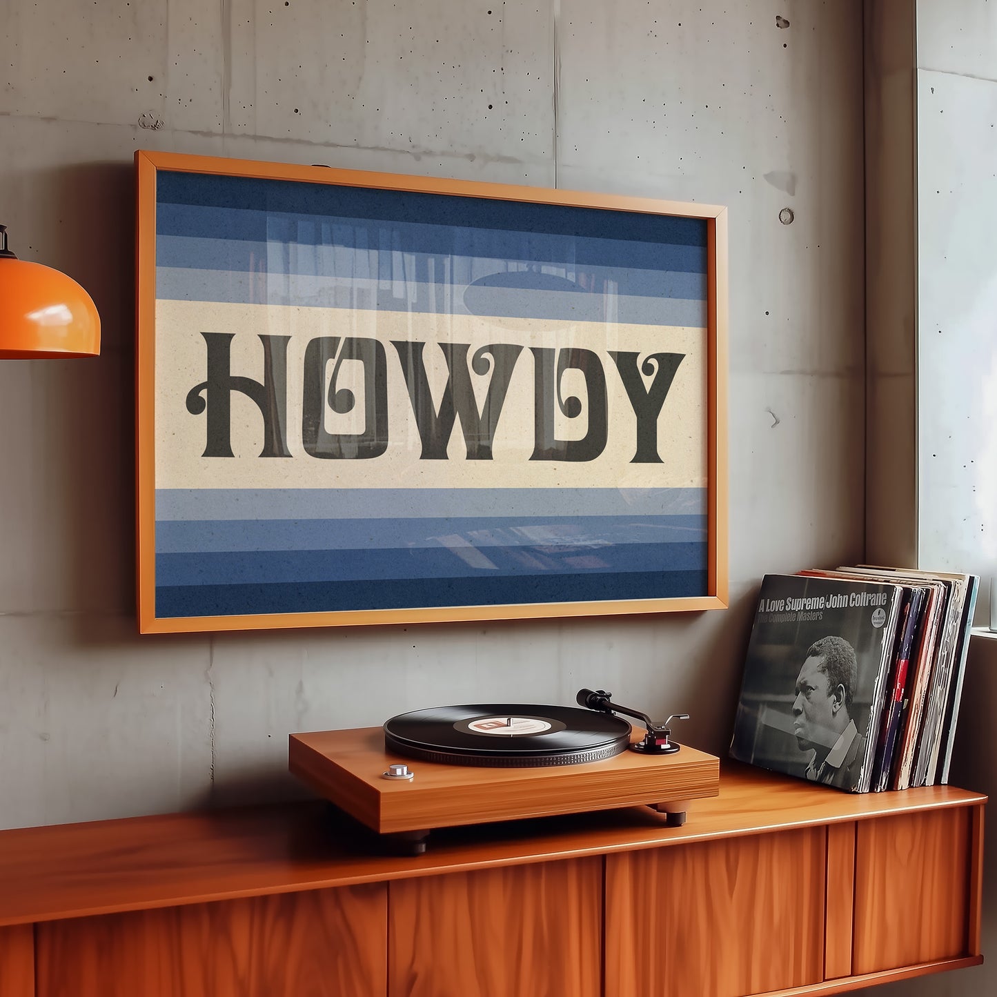 Howdy Art Print Poster Monochromatic Ombre Blue Print