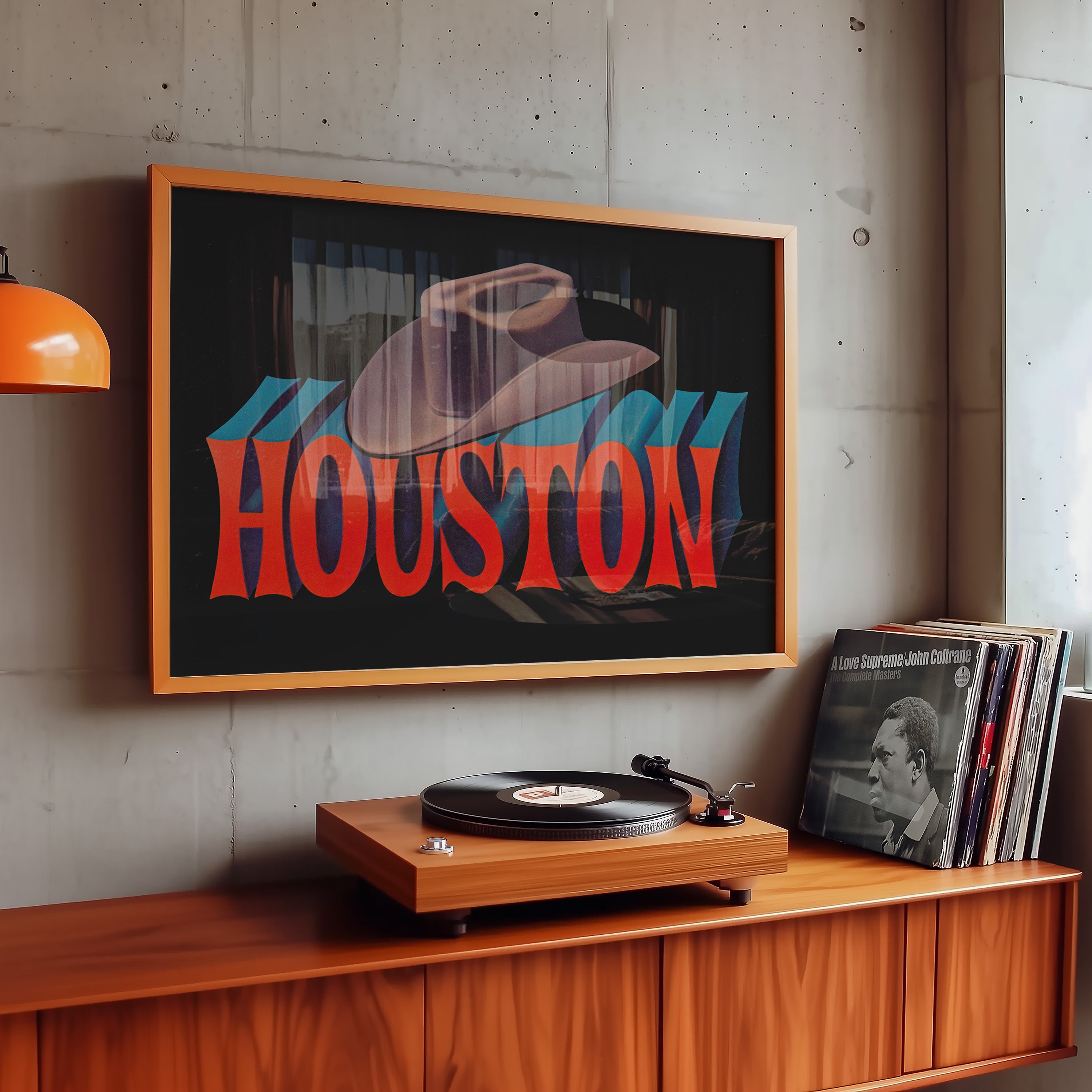 Houston Cowboy Hat Art Print - Tejas Country Club