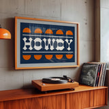 Blue and Orange Howdy Home Decor Art Print - Tejas Country Club