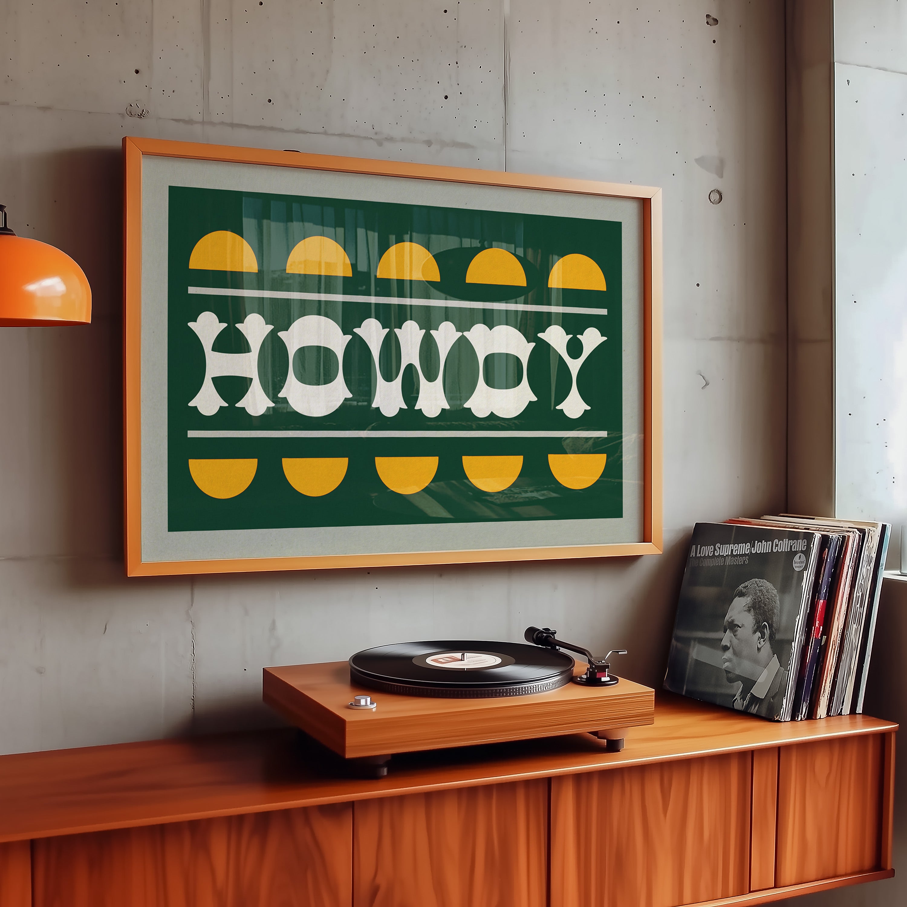 Green and Gold Howdy Home Decor Art Print - Tejas Country Club