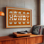 Orange and White Howdy Home Decor Art Print - Tejas Country Club