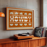 Orange and White Howdy Home Decor Art Print - Tejas Country Club