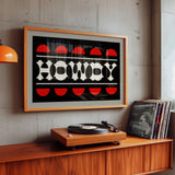 Black and Red Howdy Home Decor Art Print - Tejas Country Club