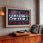 Navy and Red Howdy Home Decor Art Print - Tejas Country Club
