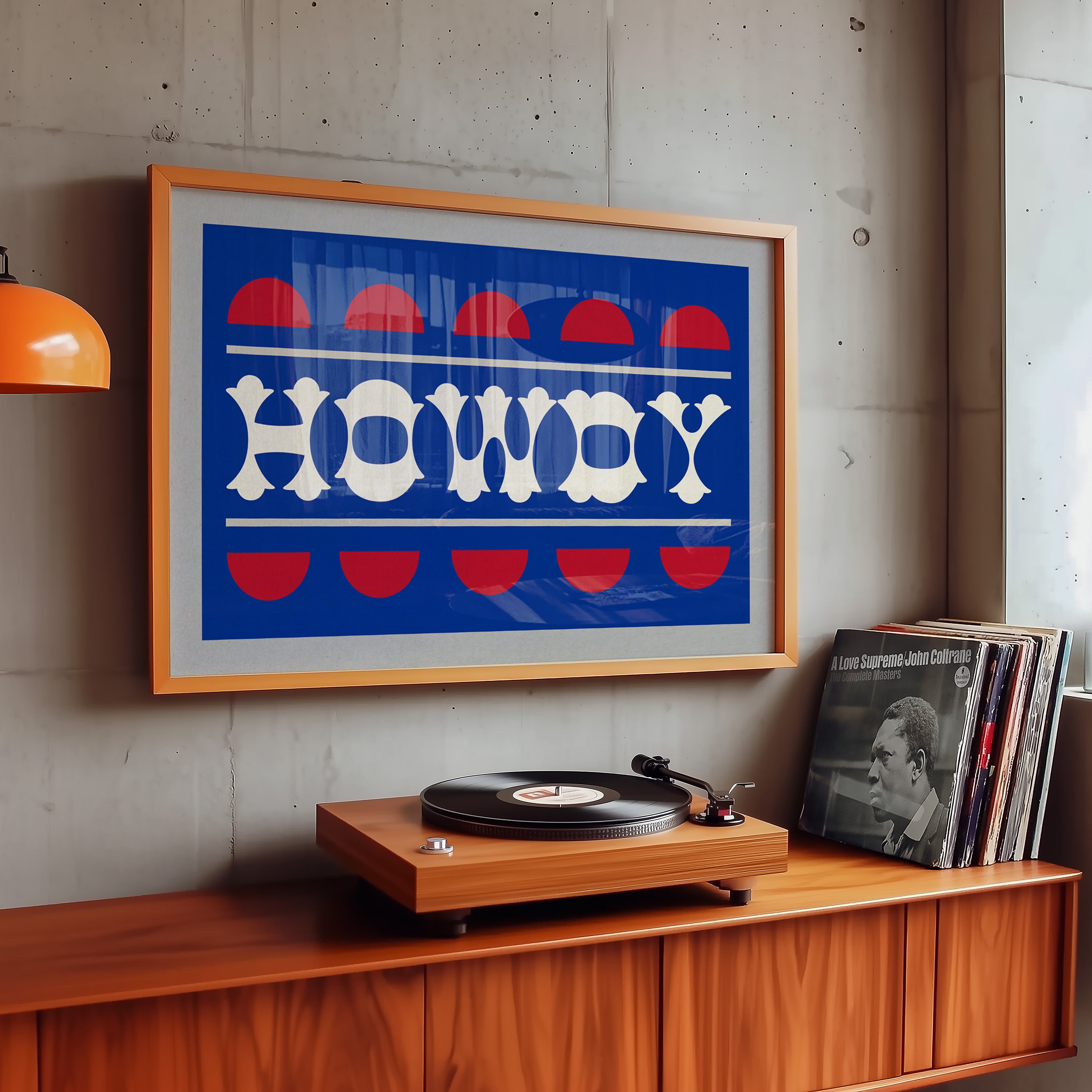 Blue and Red Howdy Home Decor Art Print - Tejas Country Club
