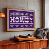 Purple and Silver Howdy Home Decor Arr Print - Tejas Country Club