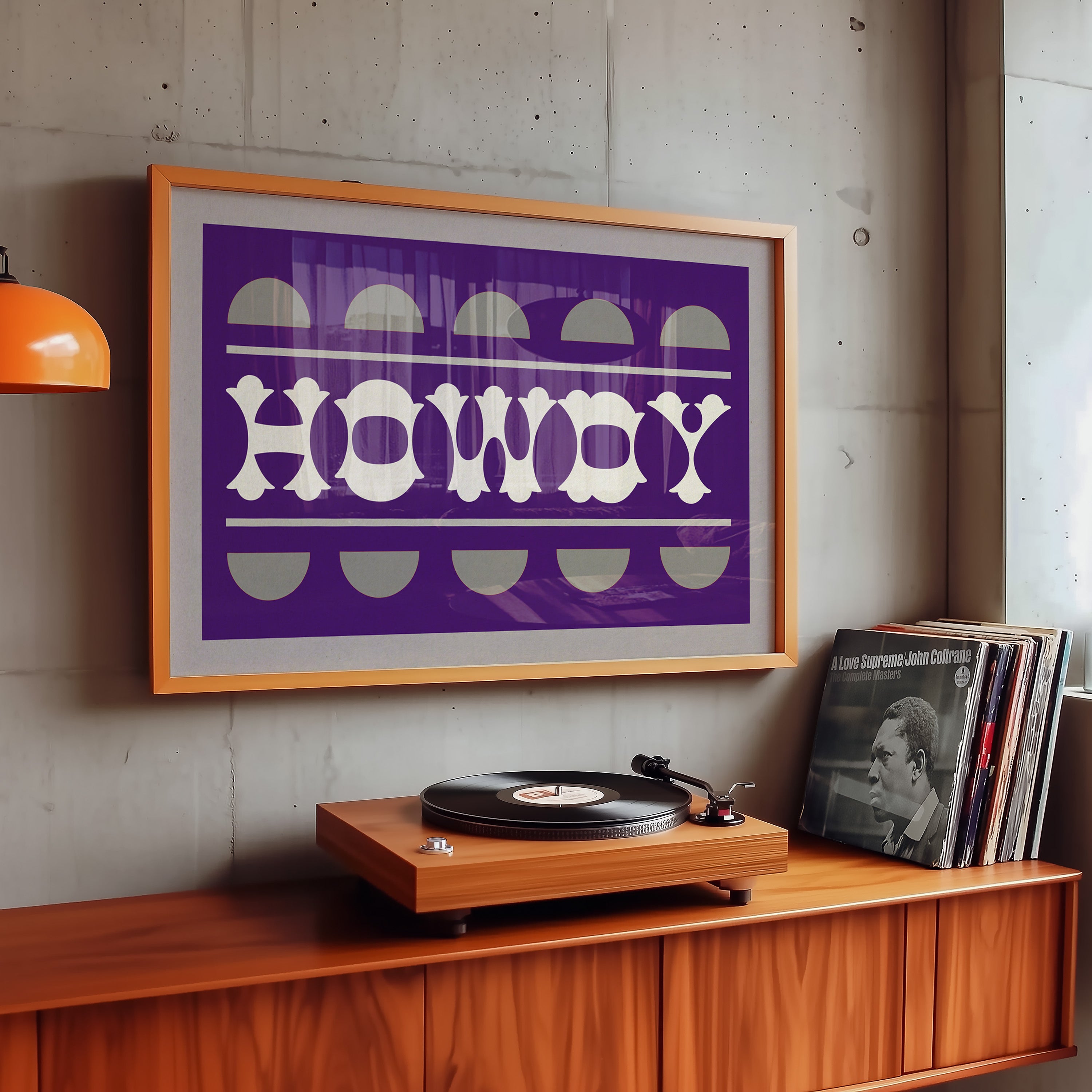 Purple and Silver Howdy Home Decor Arr Print - Tejas Country Club