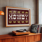 Maroon and Gold Howdy Home Decor Art Print - Tejas Country Club