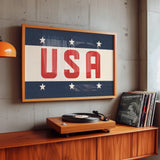 USA Patriotic Typography Art Print - Tejas Country Club