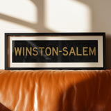 Framed Winston Salem Black & Gold Bus Scroll - Tejas Country Club
