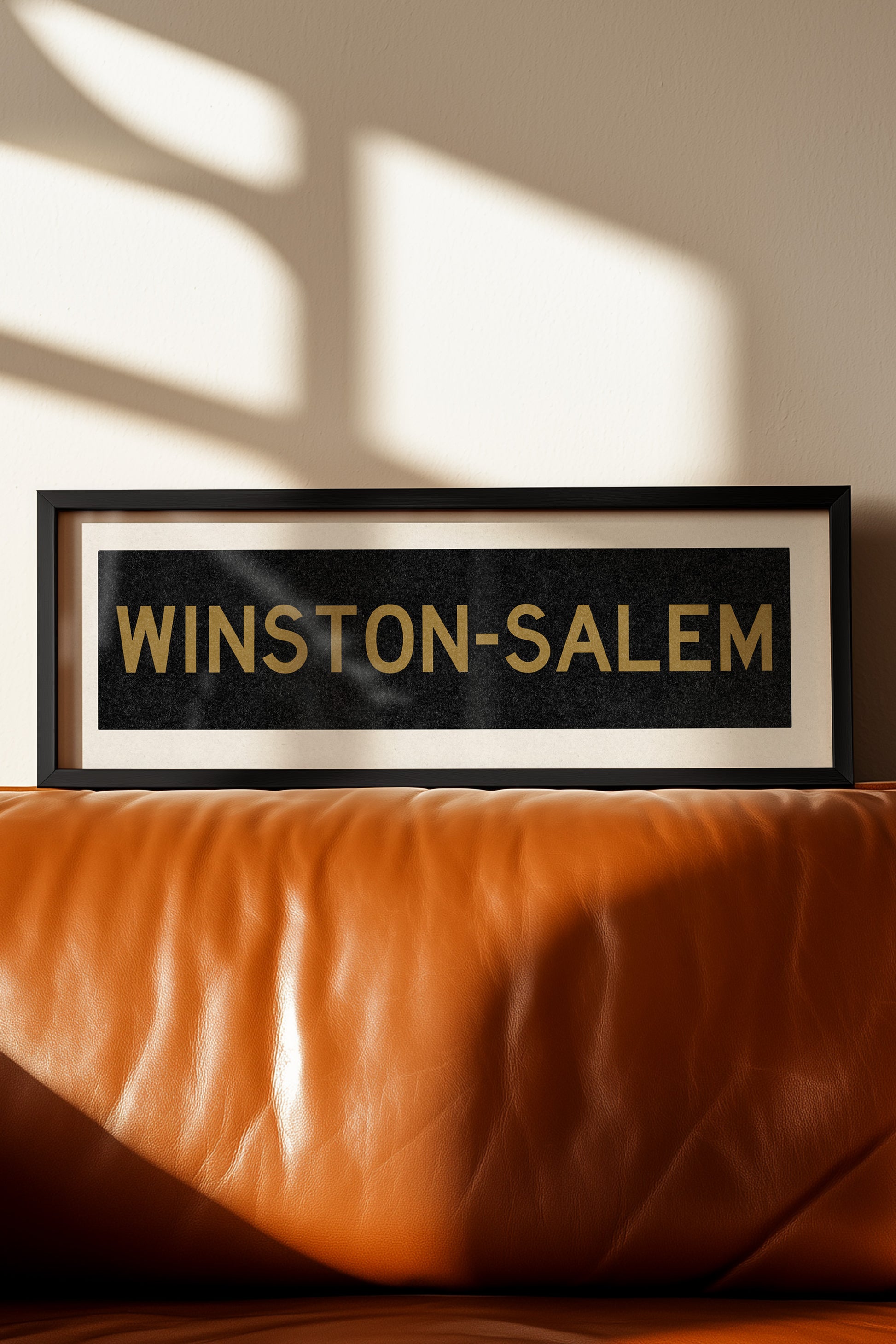 Framed Winston Salem Black & Gold Bus Scroll - Tejas Country Club