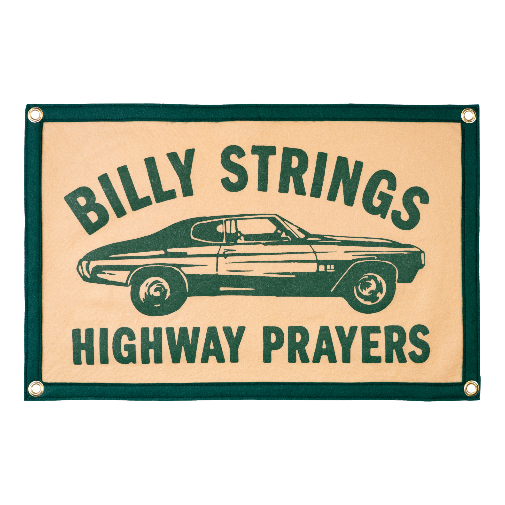 Highway Prayers Camp Flag • Billy Strings x Oxford Pennant - Tejas Country Club