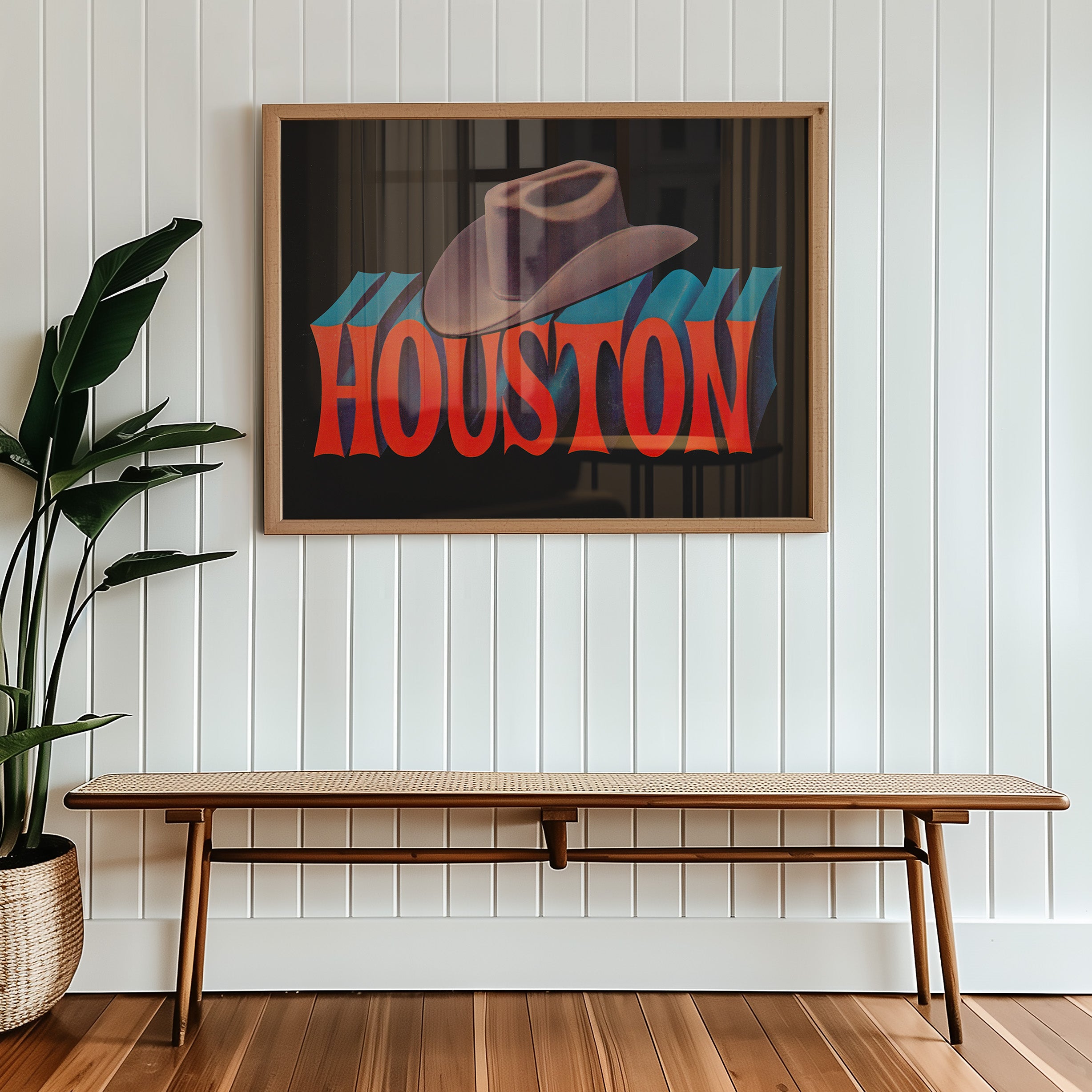 Houston Cowboy Hat Art Print - Tejas Country Club