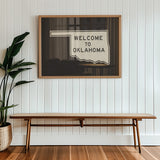 Welcome To Oklahoma Vintage Road Sign Art Print - Tejas Country Club