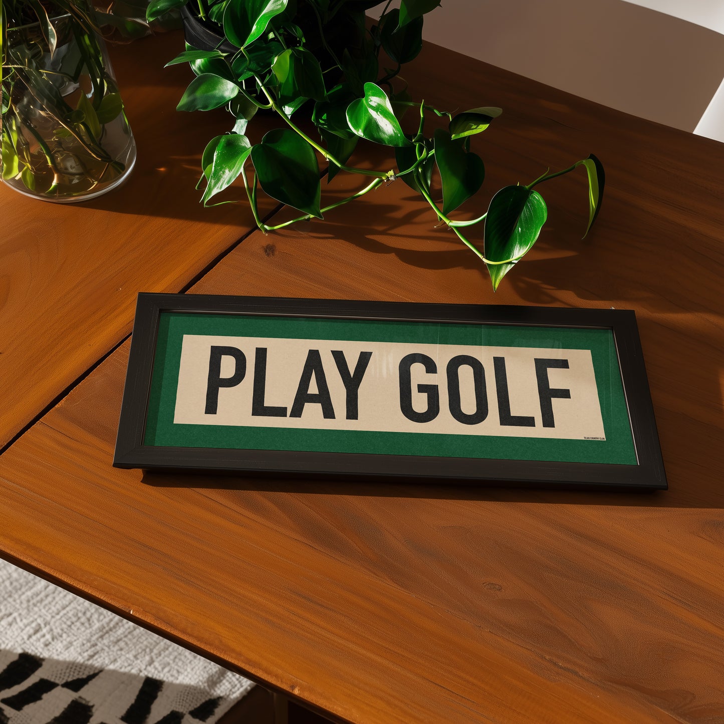 Framed Play Golf Art Scroll Sign - Tejas Country Club
