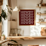 Howdy Typography Art Print Square Maroon and White - Tejas Country Club