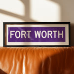 Framed Fort Worth Purple Bus Scroll - Tejas Country Club