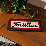 Framed Tortillas Black White Red Art Print - Tejas Country Club