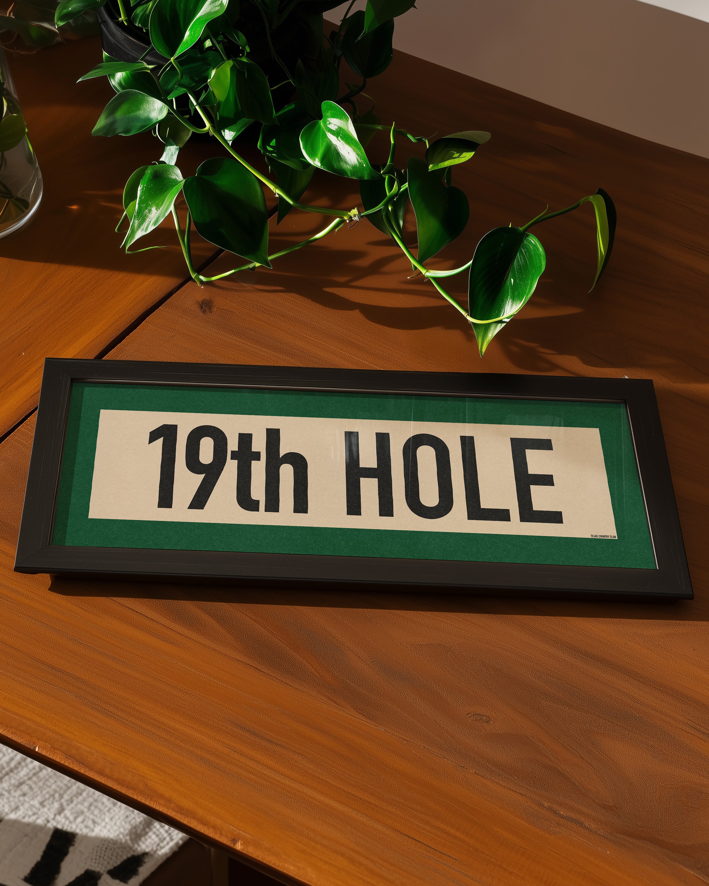 Framed 19th Hole Golf Art Scroll Print - Tejas Country Club