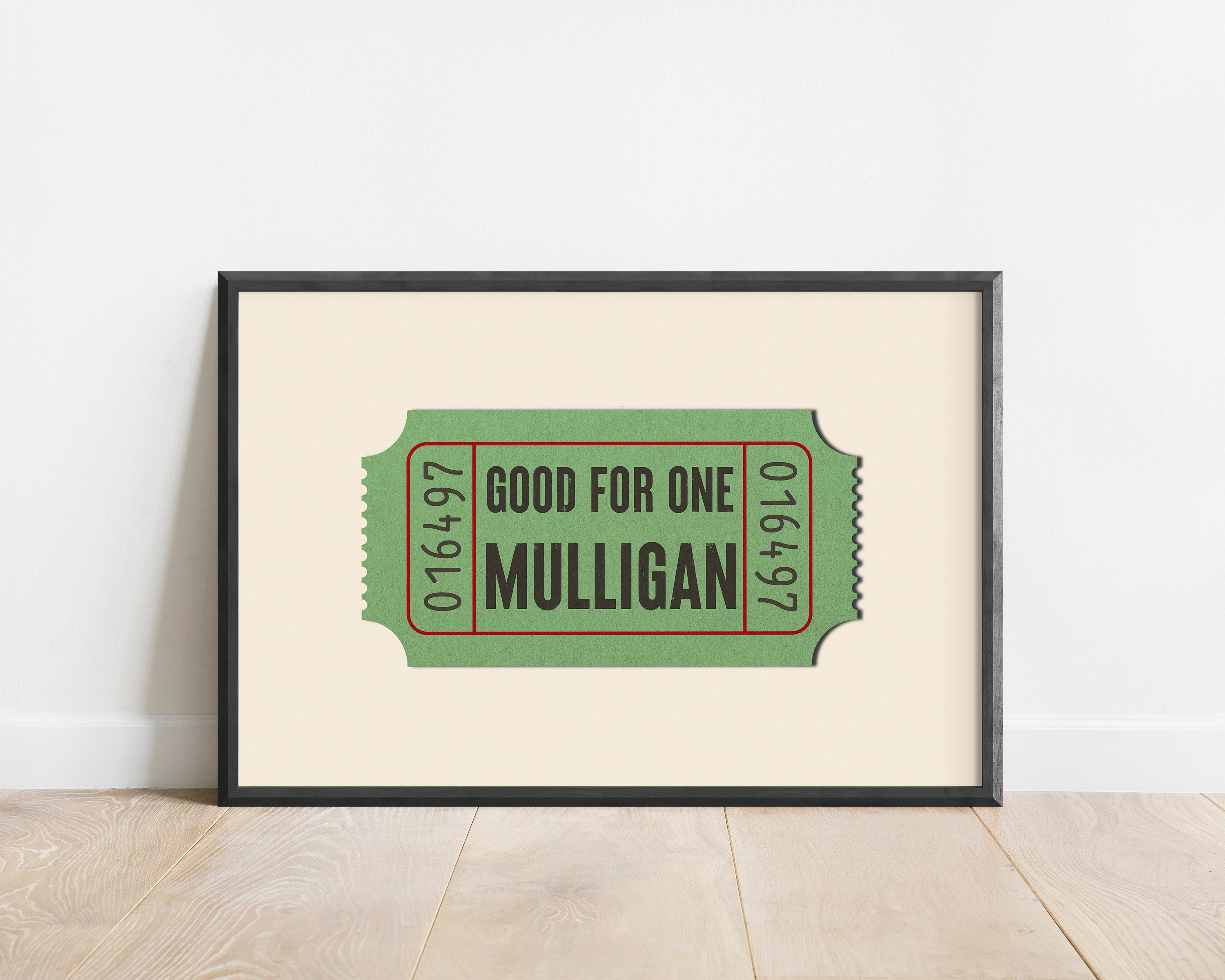 Good For One Mulligan Ticket Stub Art Print - Tejas Country Club