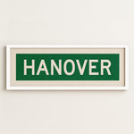 Framed Hanover Green and White Bus Scroll - Tejas Country Club