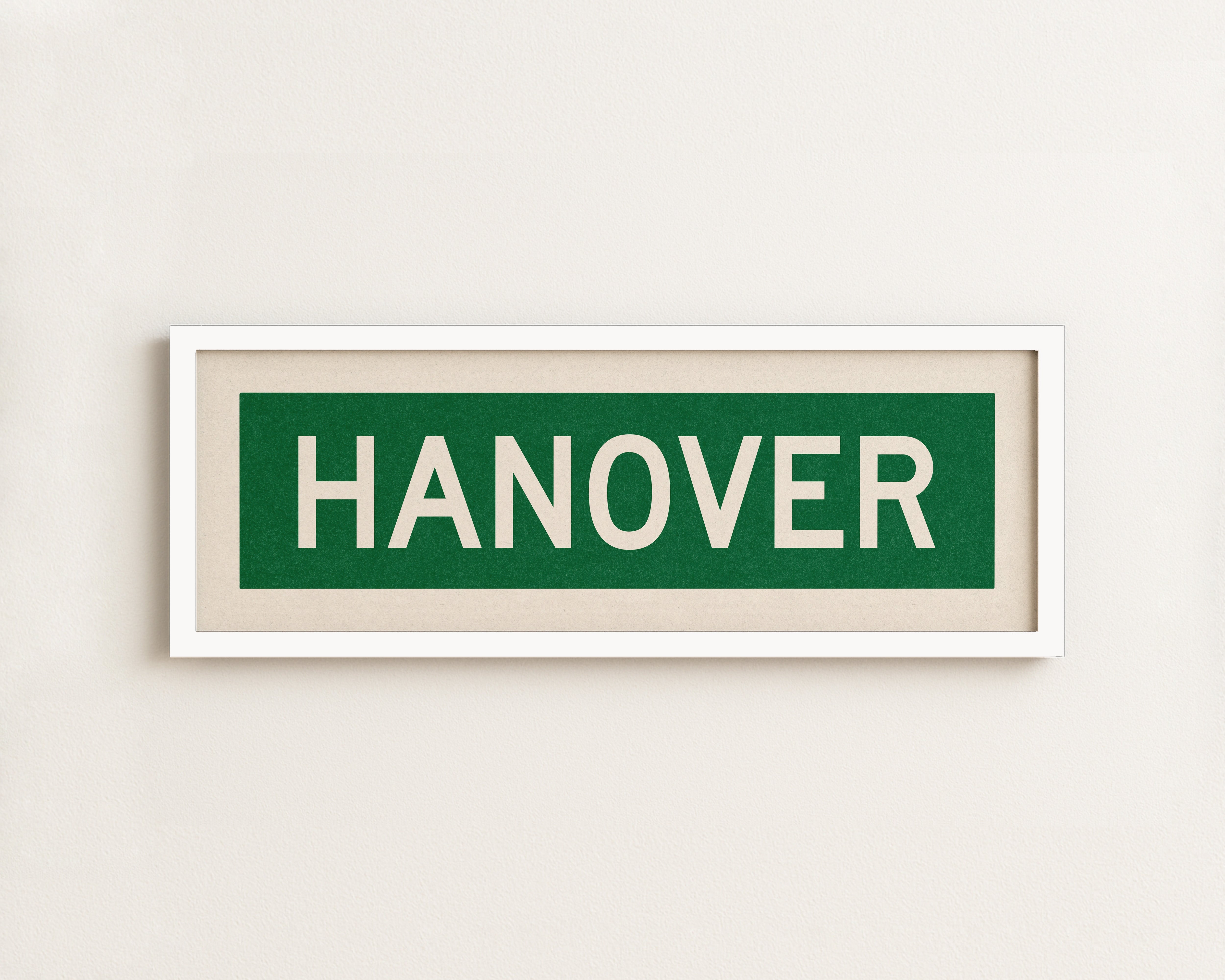 Framed Hanover Green and White Bus Scroll - Tejas Country Club