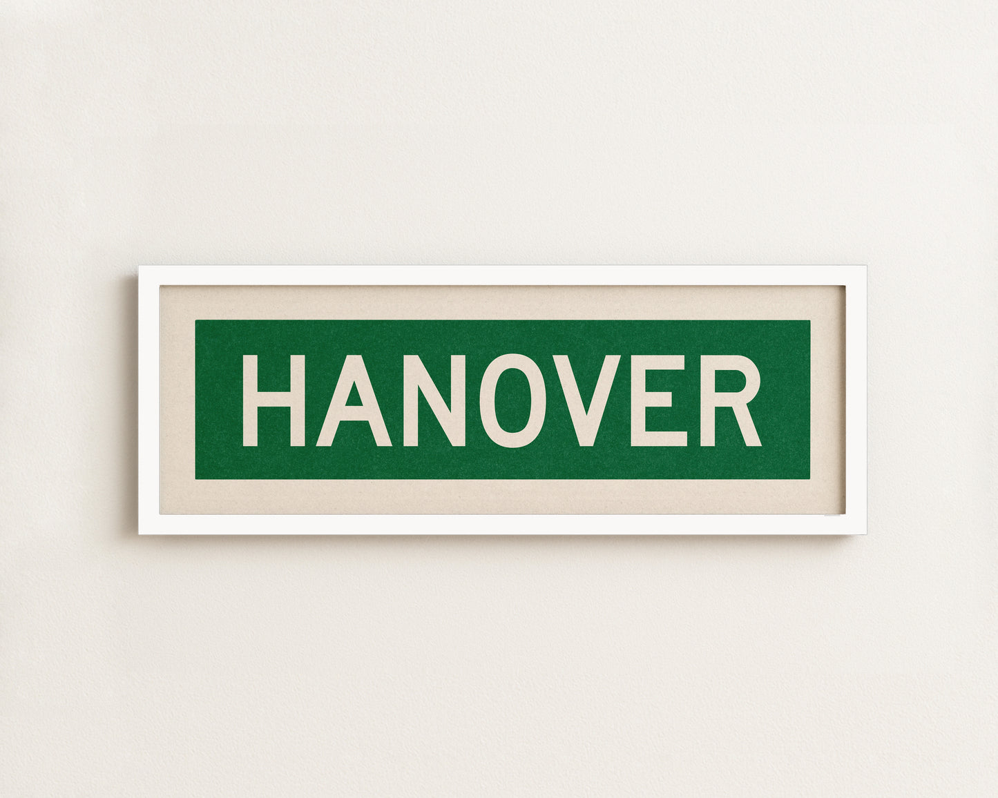 Framed Hanover Green and White Bus Scroll