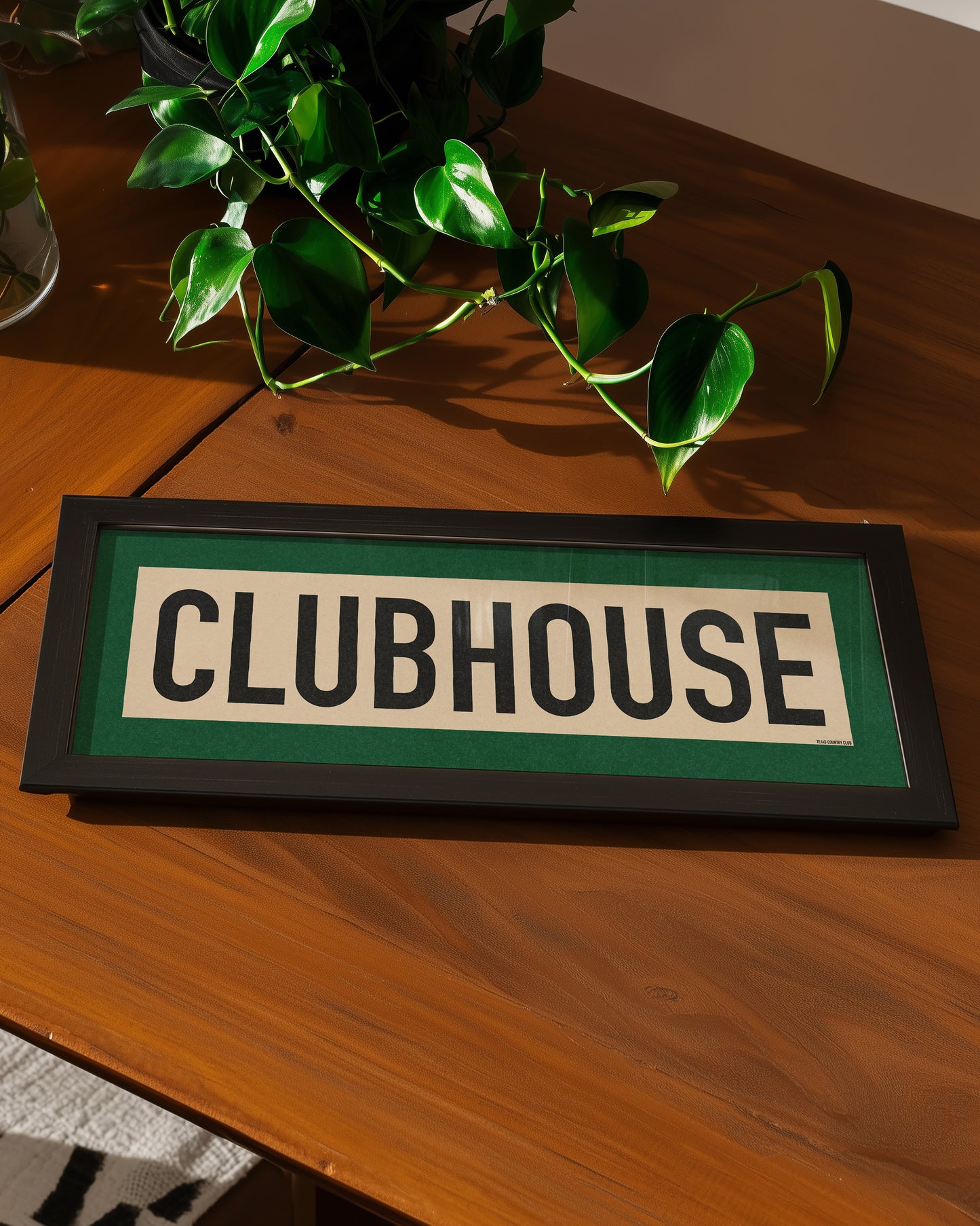 Framed Clubhouse Golf Art Scroll Sign - Tejas Country Club