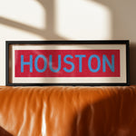 Framed Houston Baby Blue Bus Scroll - Tejas Country Club