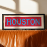 Framed Houston Baby Blue Bus Scroll - Tejas Country Club