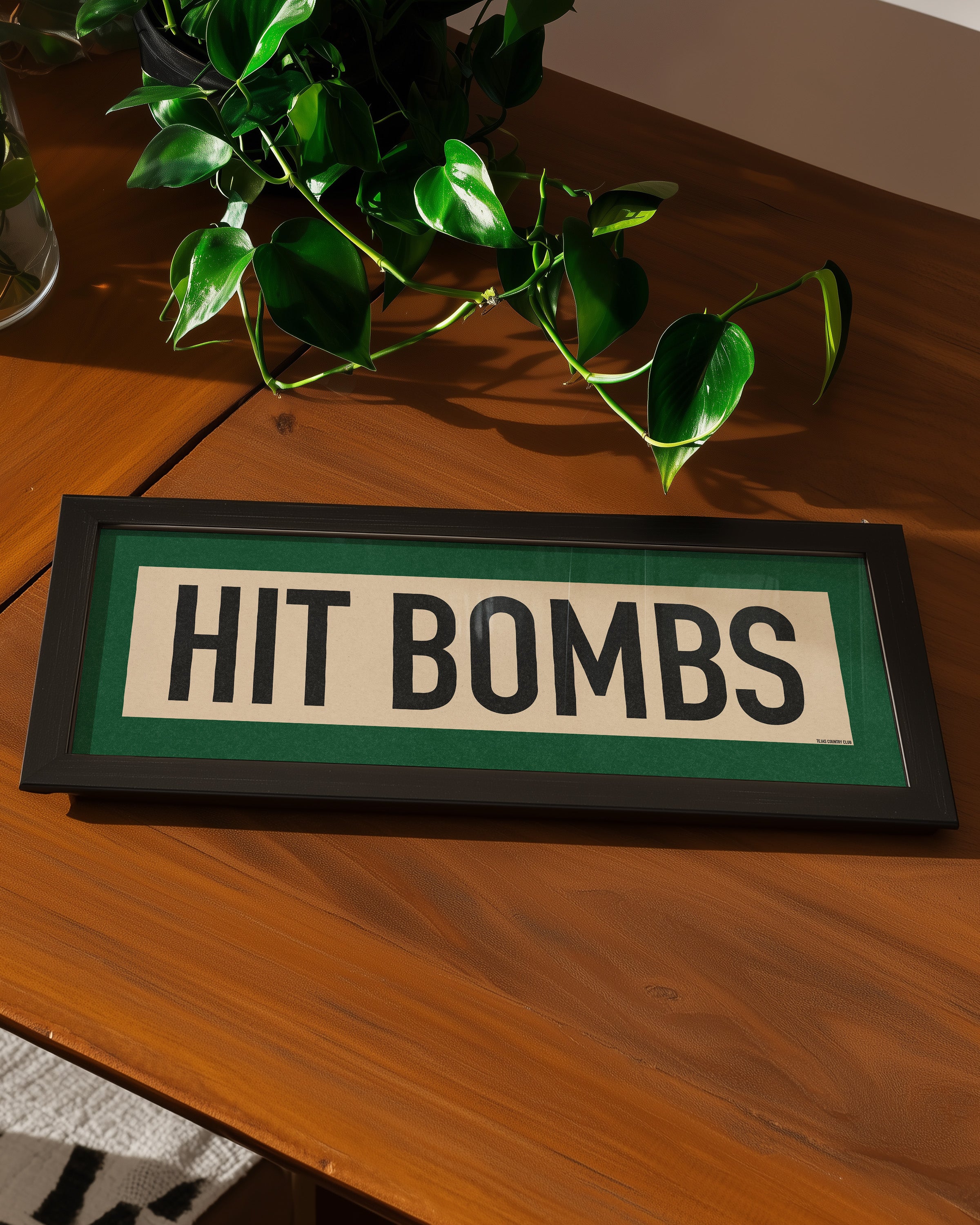 Framed Hit Bombs Golf Art Scroll Sign - Tejas Country Club