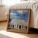 Gruene Hall Mixed Media Collage Art Print - Tejas Country Club