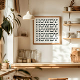 Howdy Typography Art Print Square White and Black - Tejas Country Club