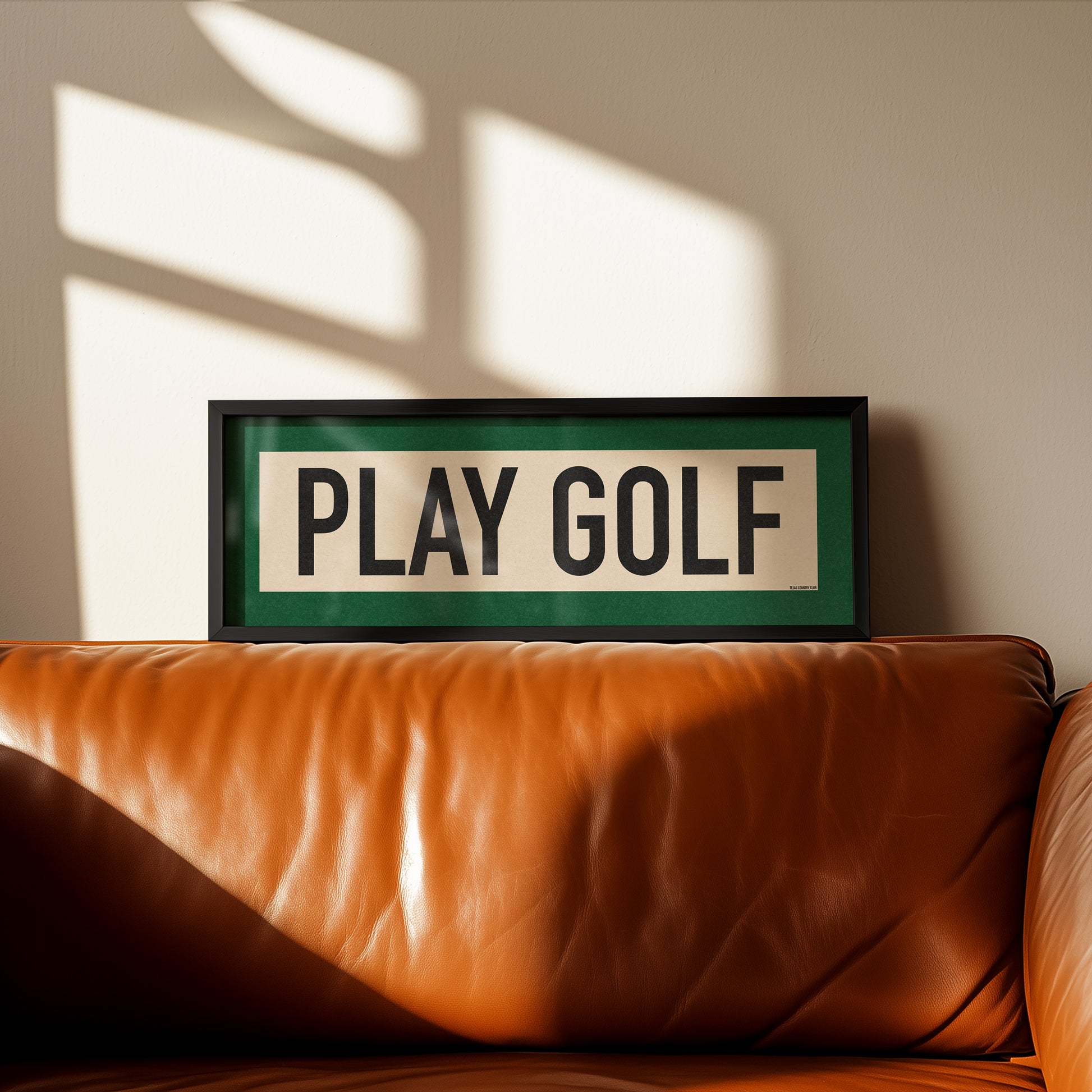 Framed Play Golf Art Scroll Sign - Tejas Country Club