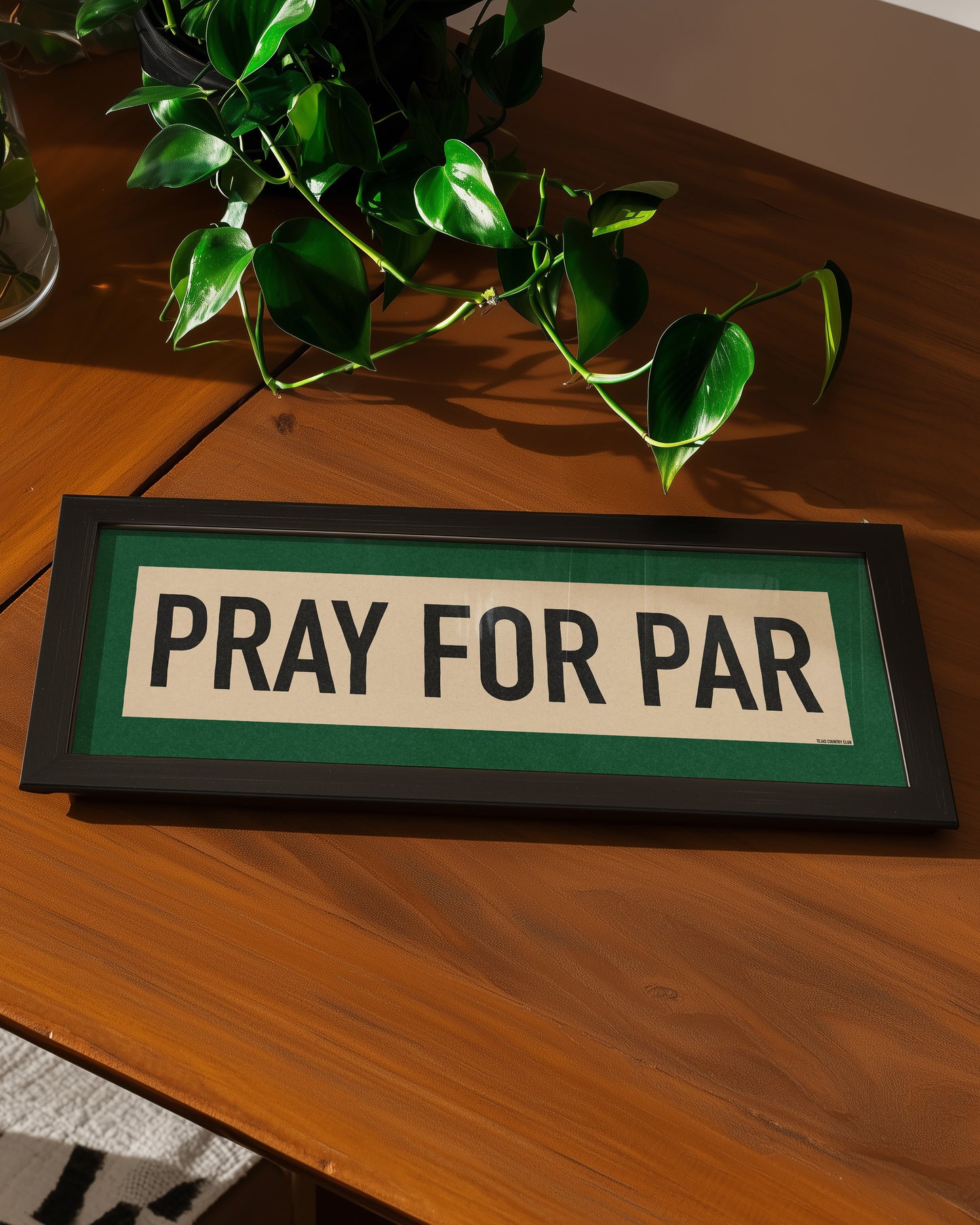Framed Pray For Par Golf Art Scroll Sign - Tejas Country Club
