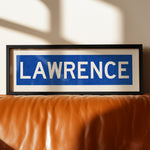 Framed Lawrence Blue Bus Scroll - Tejas Country Club