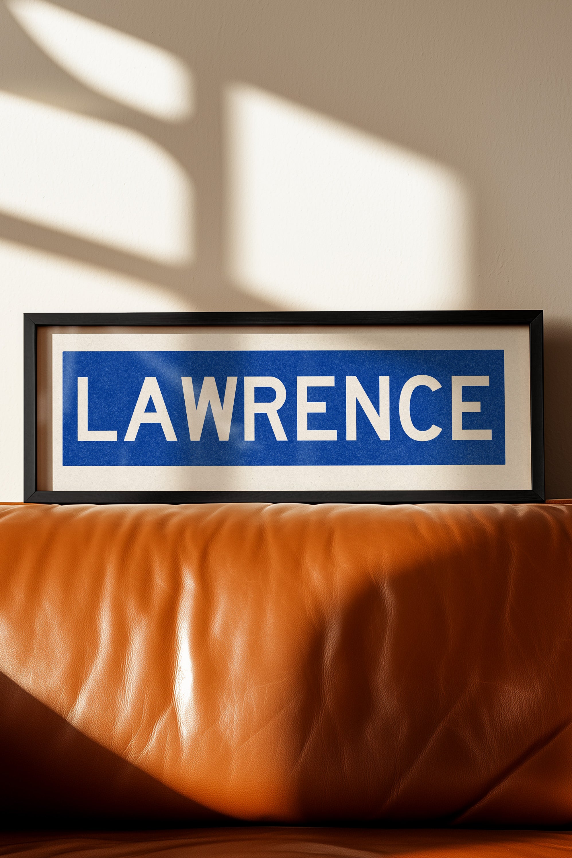 Framed Lawrence Blue Bus Scroll - Tejas Country Club