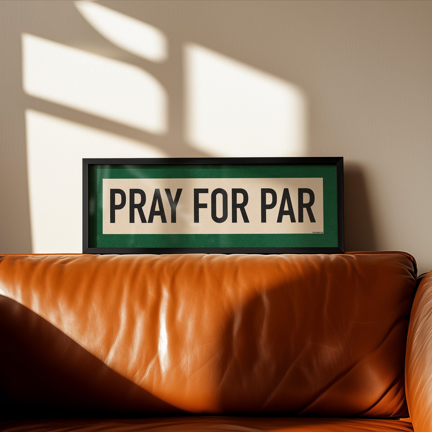 Framed Pray For Par Golf Art Scroll Sign - Tejas Country Club
