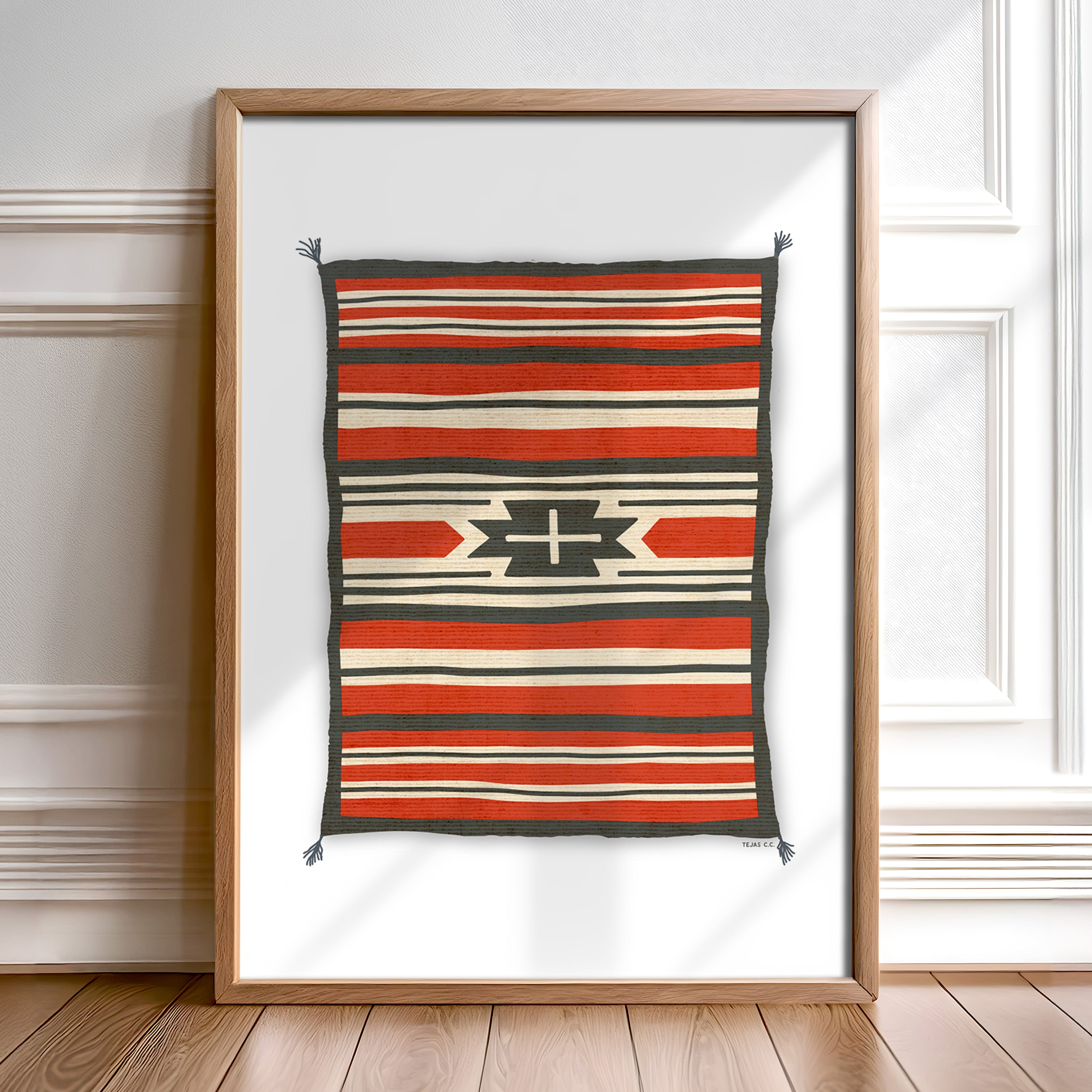 Southwestern Native Style Stripes Rug Art Print #1 – Tejas Country Club
