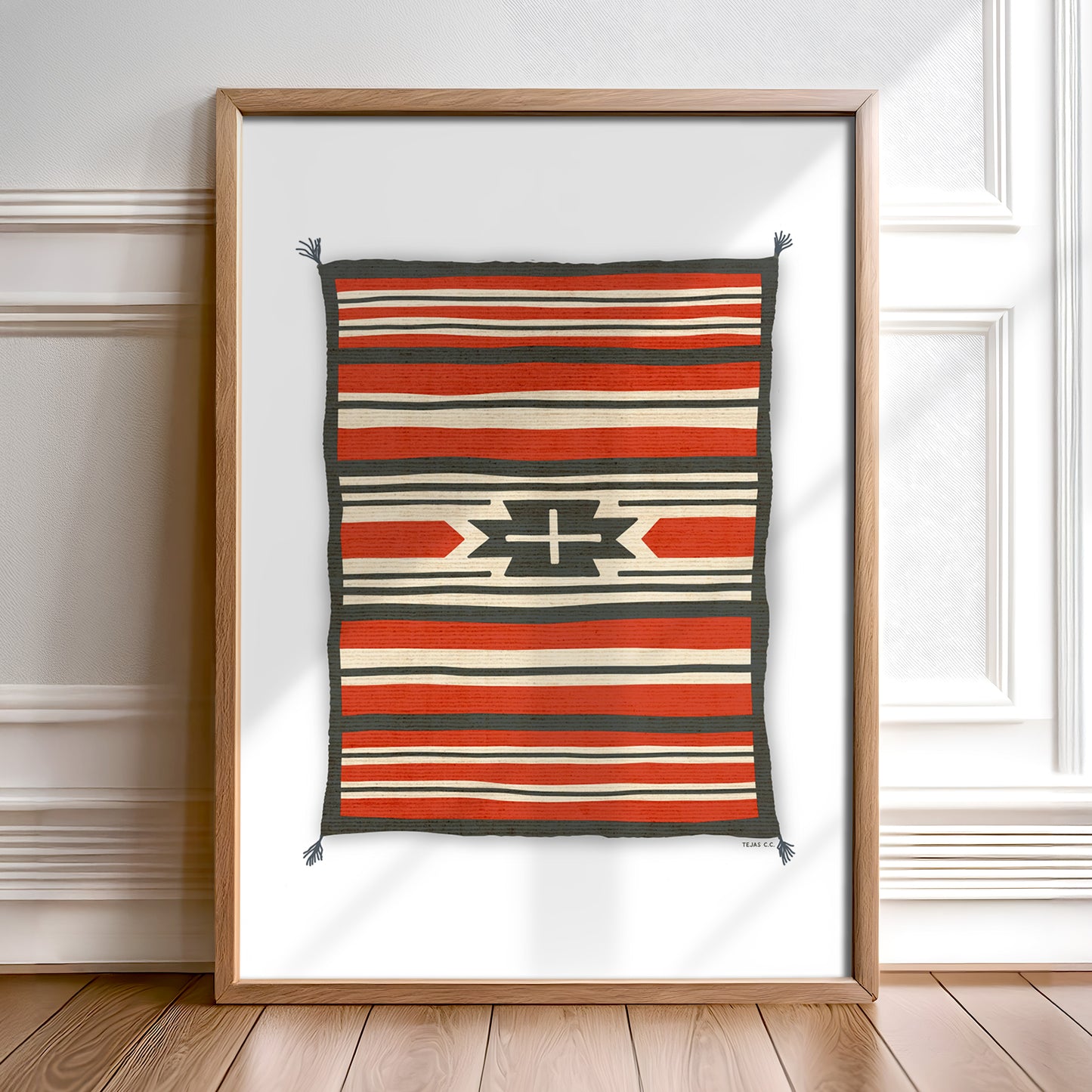 Southwestern Native Style Stripes Rug Art Print #1