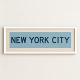 Framed New York City Columbia Blue and Navy Bus Scroll - Tejas Country Club