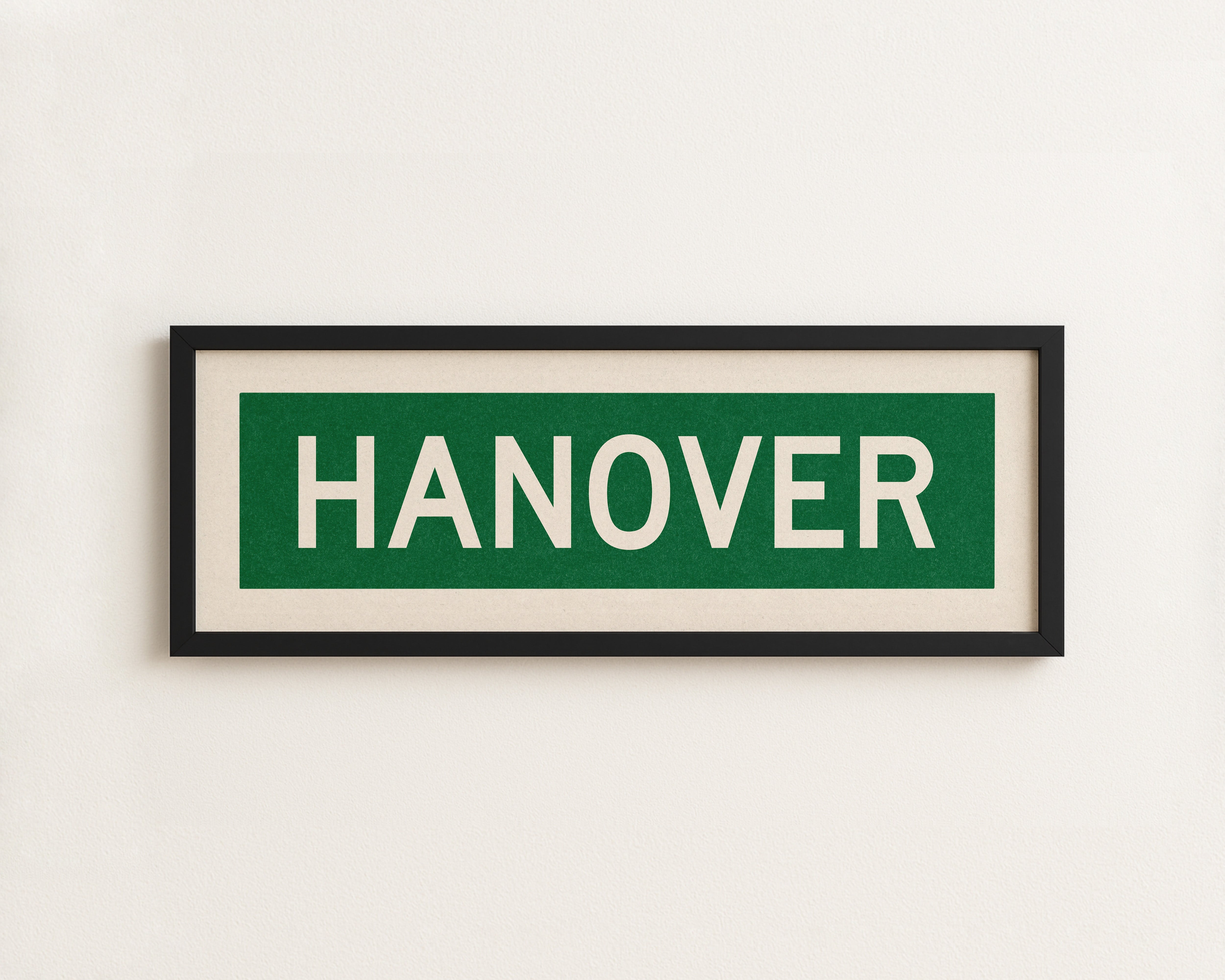 Framed Hanover Green and White Bus Scroll - Tejas Country Club