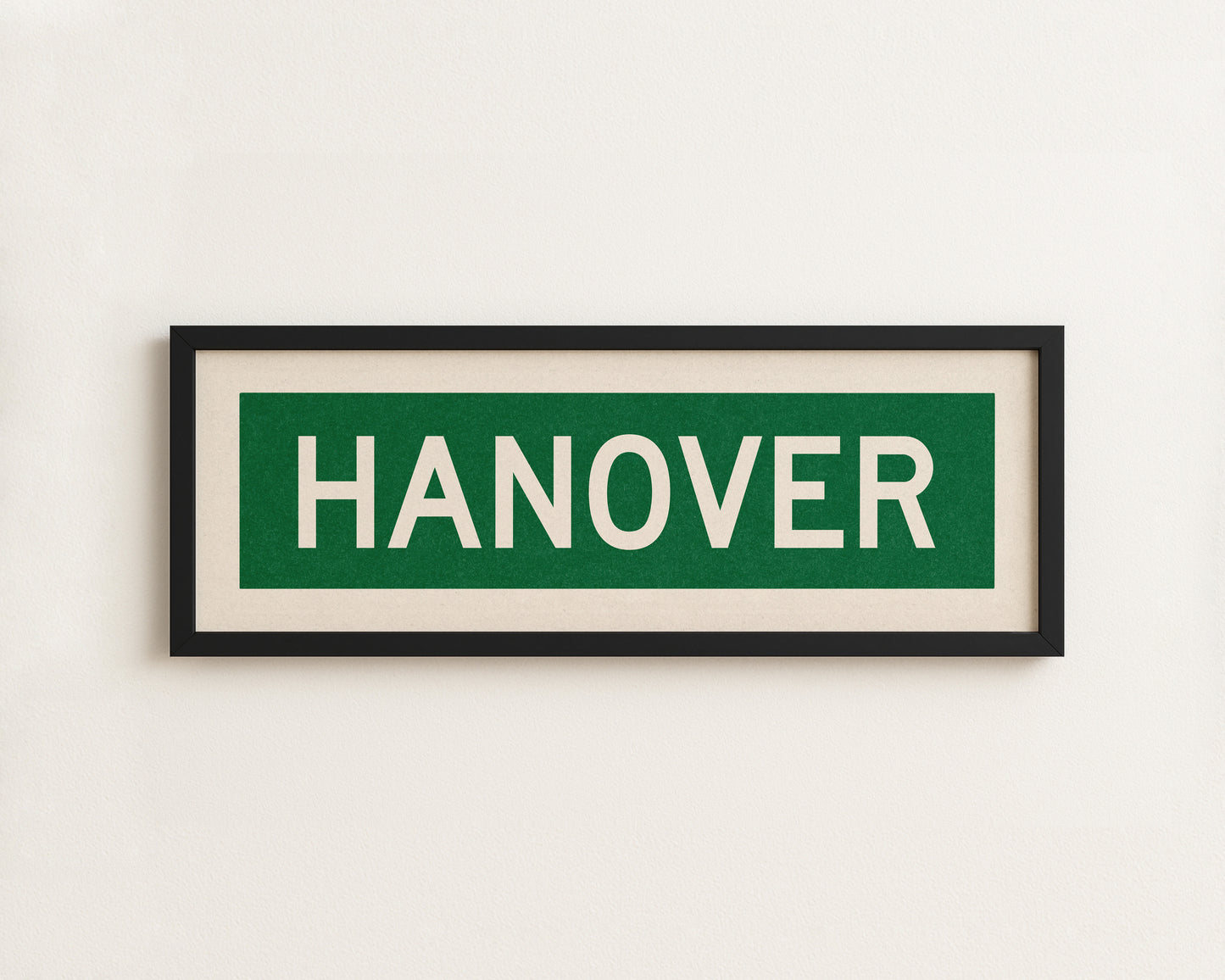 Framed Hanover Green and White Bus Scroll