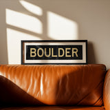 Framed Boulder Black and Gold Bus Scroll - Tejas Country Club