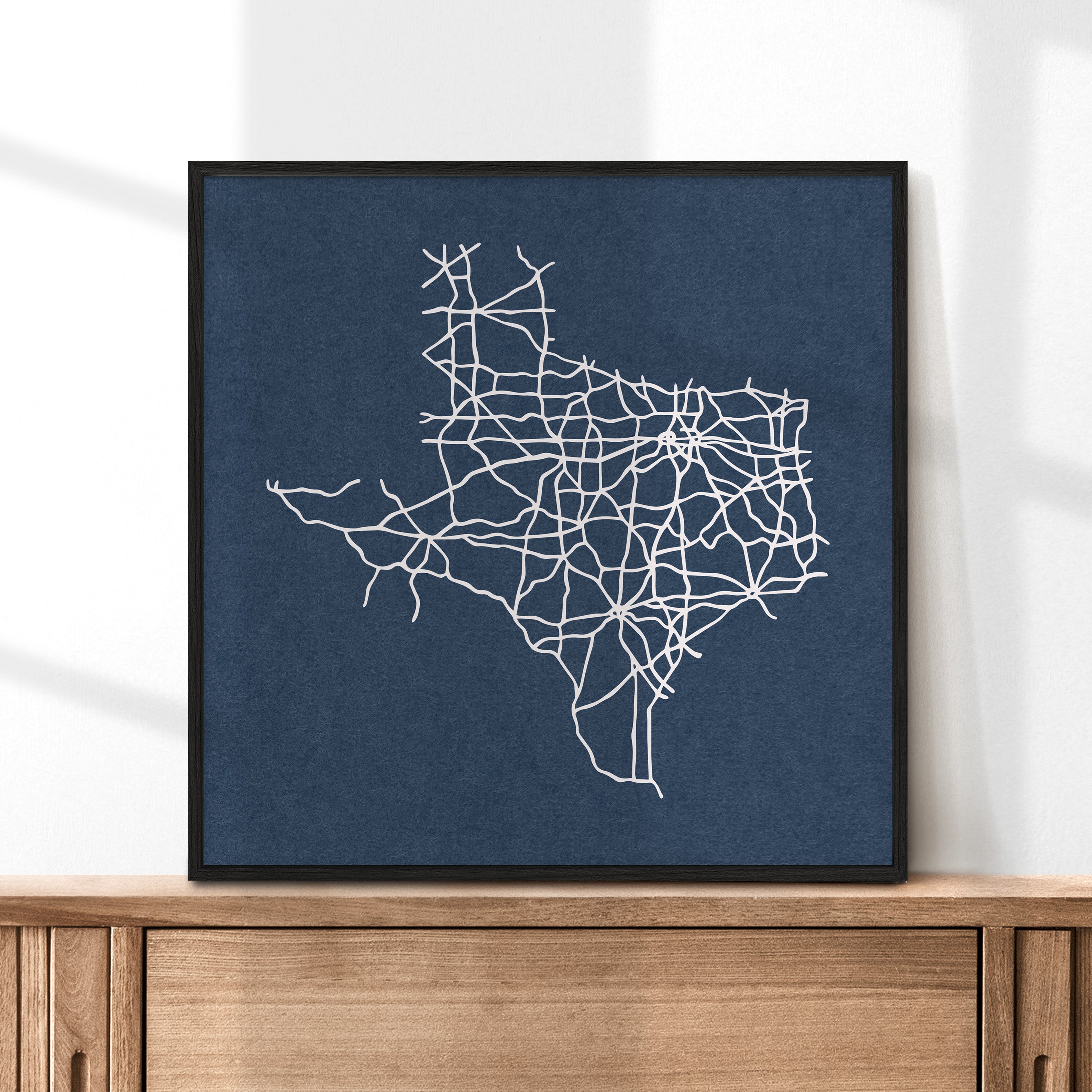 Texas Roadtrip Map Art Print - Tejas Country Club