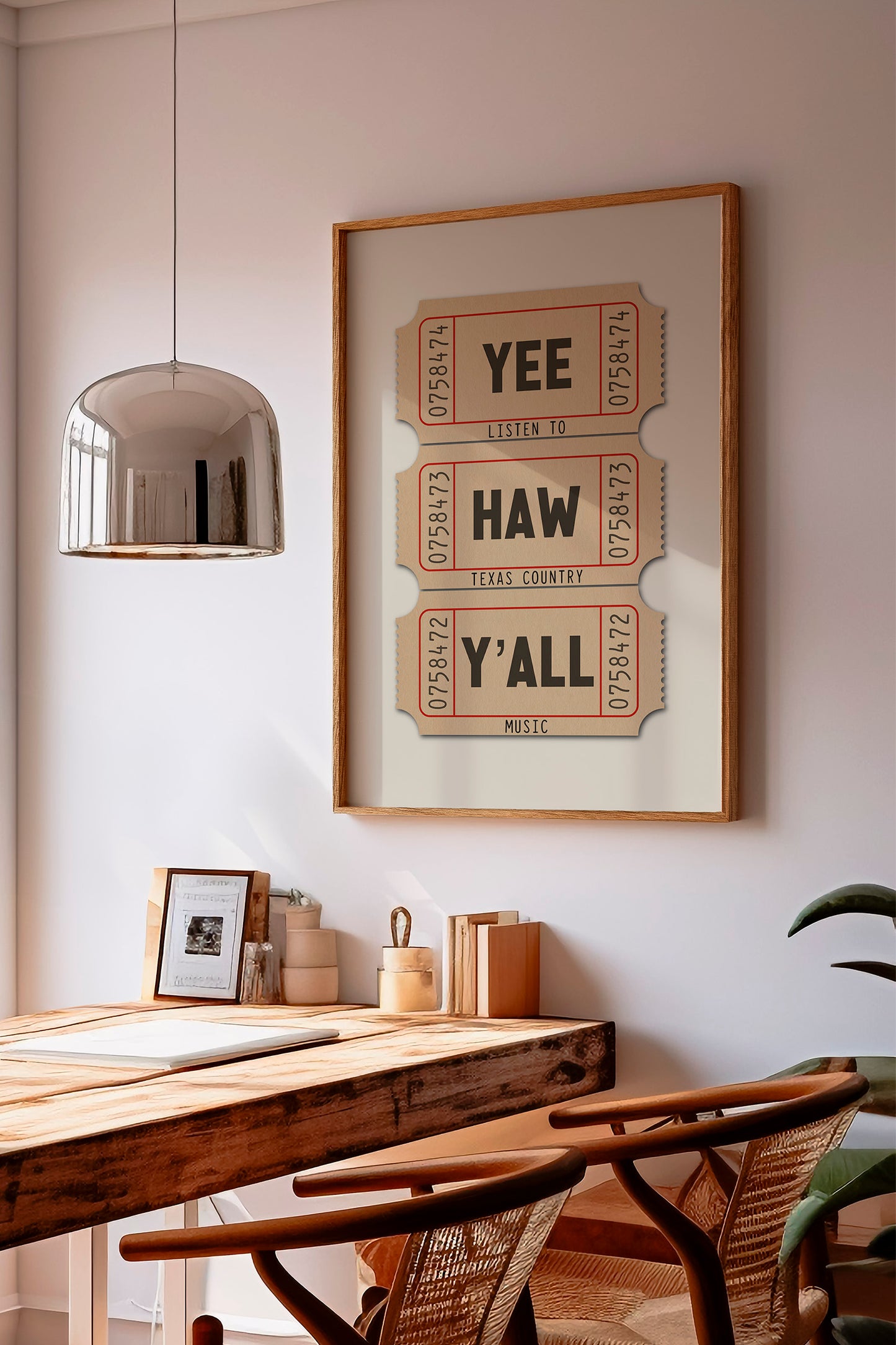 Yee Haw Y'all - Listen To Texas Country Music Ticket Stub Art Print