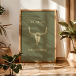 Ghost Town Ranch Skull - Olive Green Art Print - Tejas Country Club