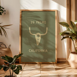Ghost Town Ranch Skull - Olive Green Art Print - Tejas Country Club