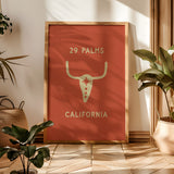 Ghost Town Ranch Skull - Rusty Red Orange Art Print - Tejas Country Club